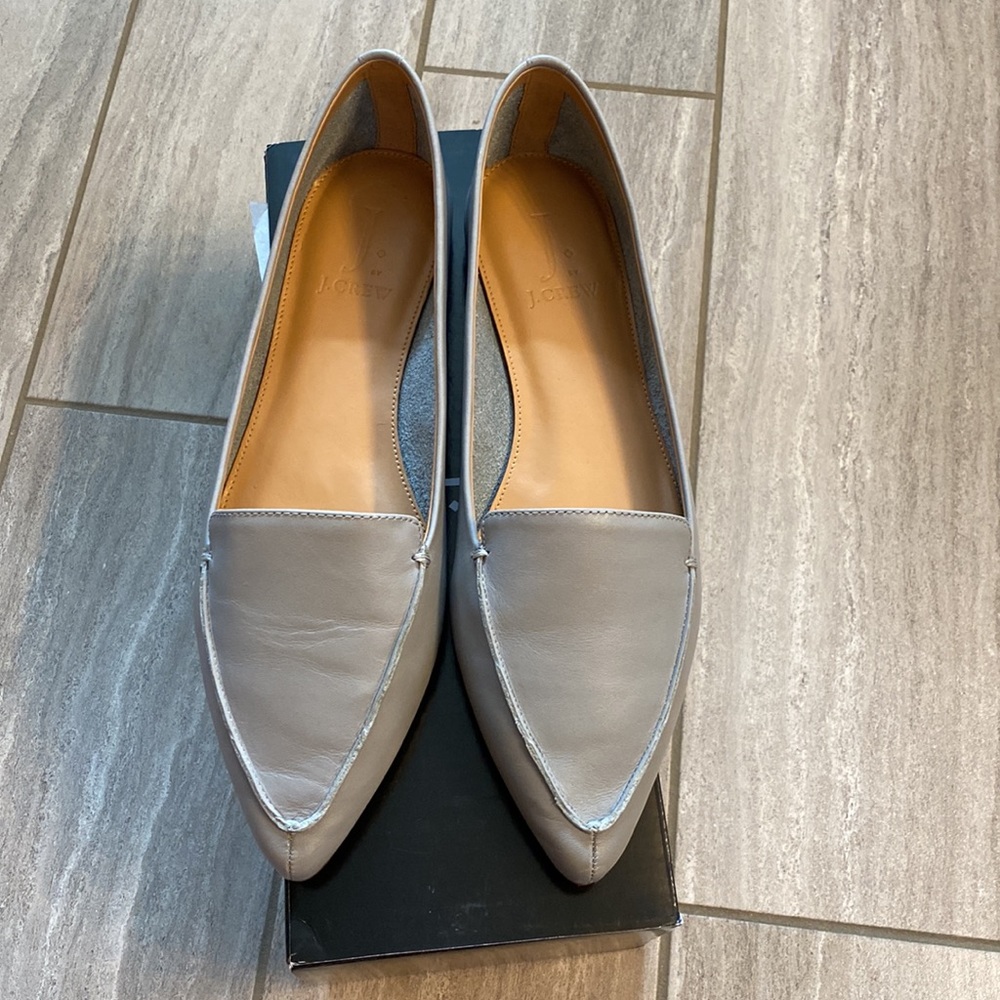 J by J.Crew Edie leather loafer in Faded Pewter